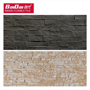 Carrelage mural en pierre flexible